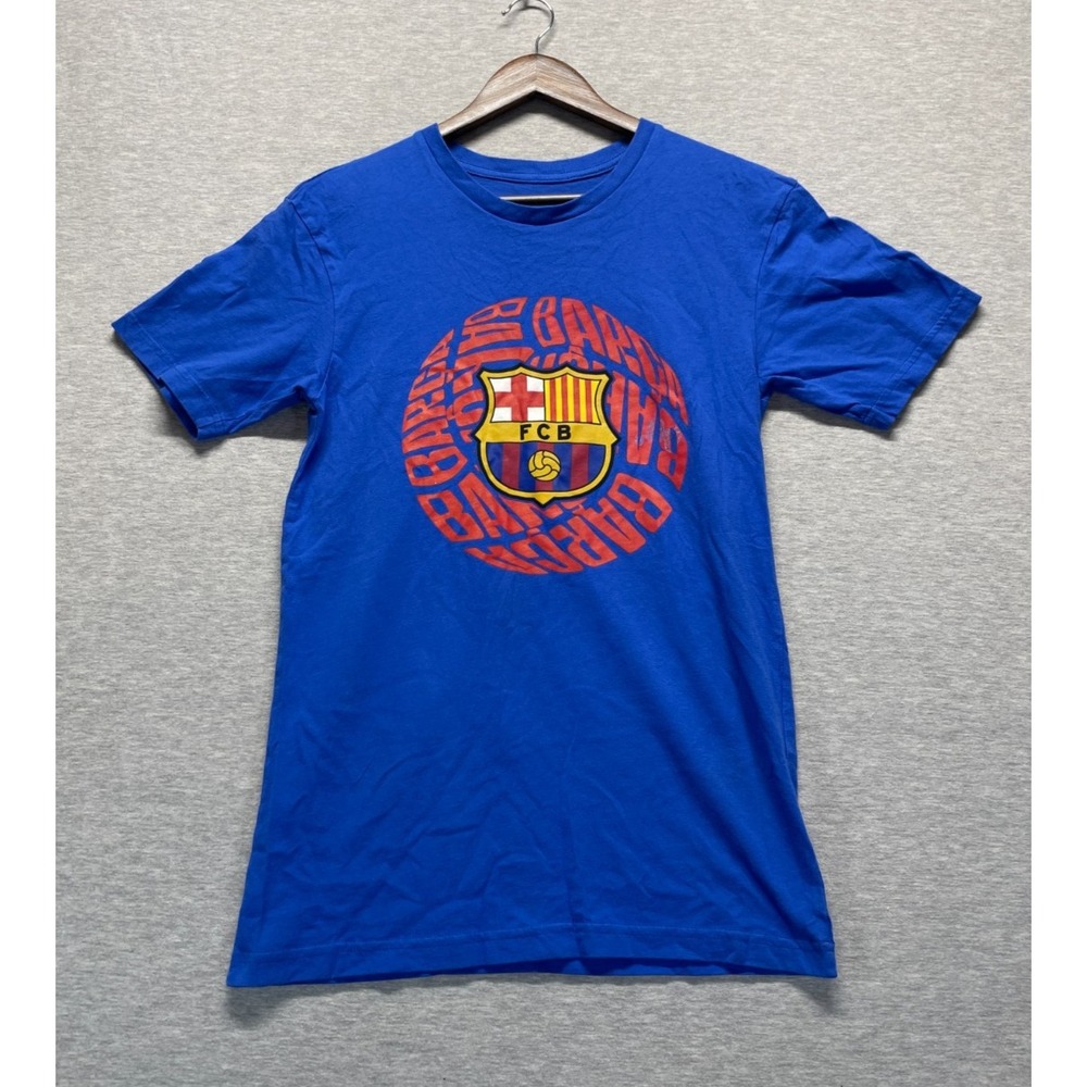 FC Barcelona T Shirt Mens Small Royal Blue Soccer International Clubs Football